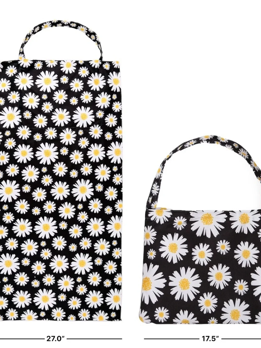 Daisy Print Black 2 in 1 Beach Towel - Women Swim